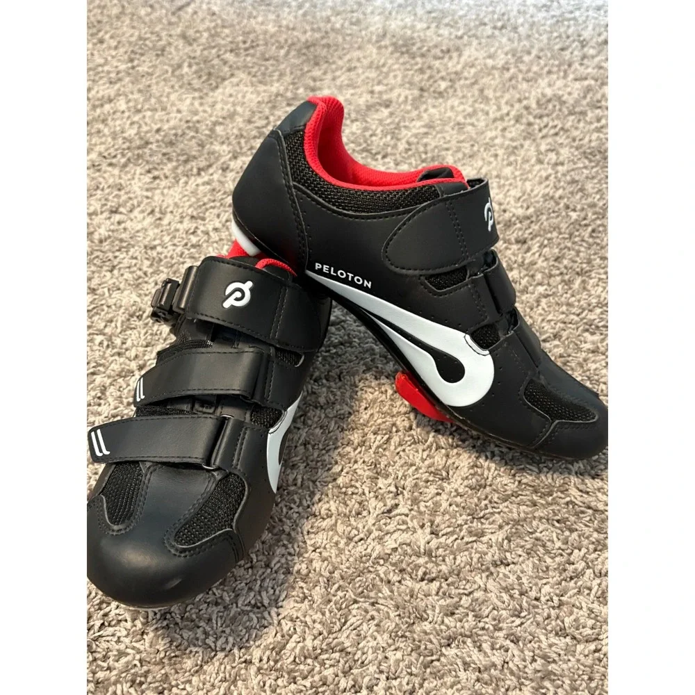 Peloton Cycling Shoes Black Red Size 40 Look Delta Cleats Indoor‎ Spin Shoe
